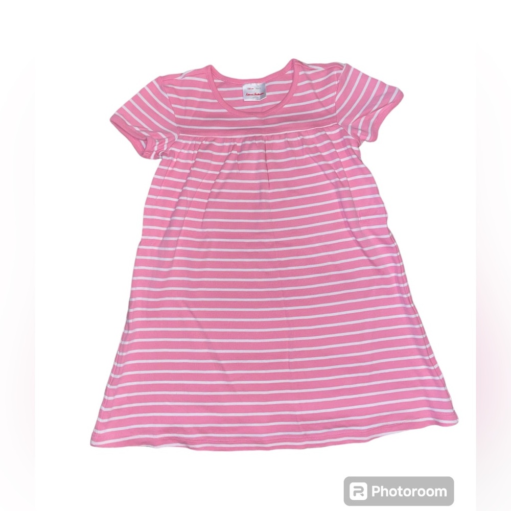 Hanna Andersson pink and white stripe dress
